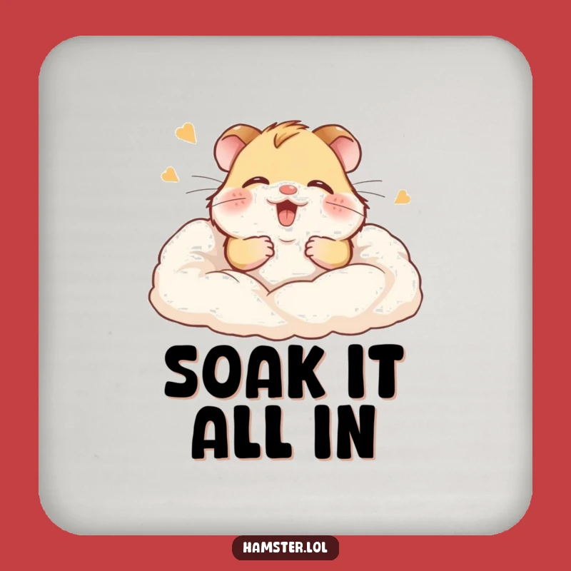 Funny Hamster Coaster: Protect surfaces with giggling rodent in bedding, a cute funny gift