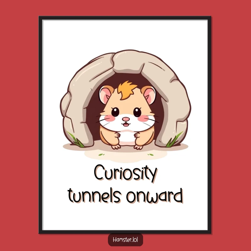 Funny Hamster Tunnel Art Print - Whimsical Decor for Curious Spaces