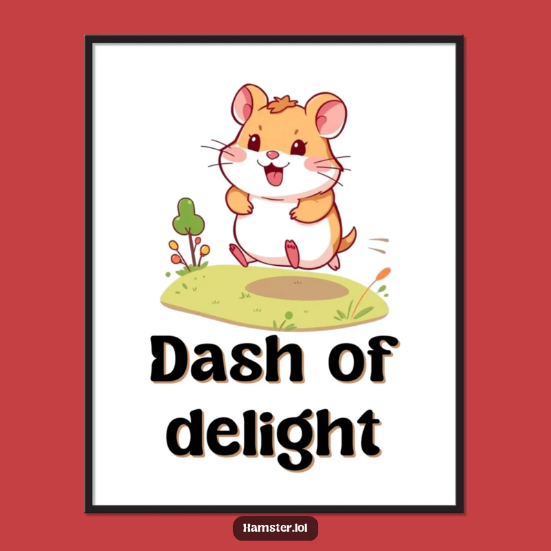 Funny Hamster Dash Art Print - Energetic Decor for Lively Spaces