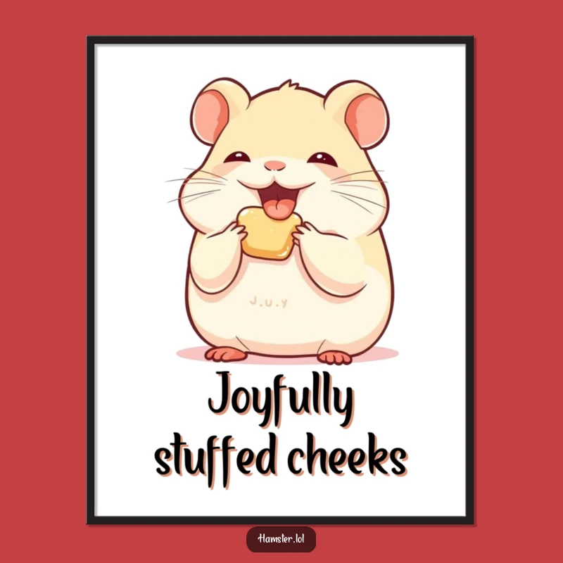 Funny Hamster Cheeks Poster - Adorable Art for Your Joyful Space!