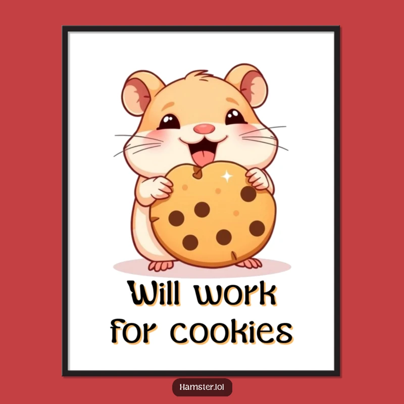 Funny Hamster Cookie Dream Poster: Whimsical & Hilarious Wall Art for Snack Aficionados
