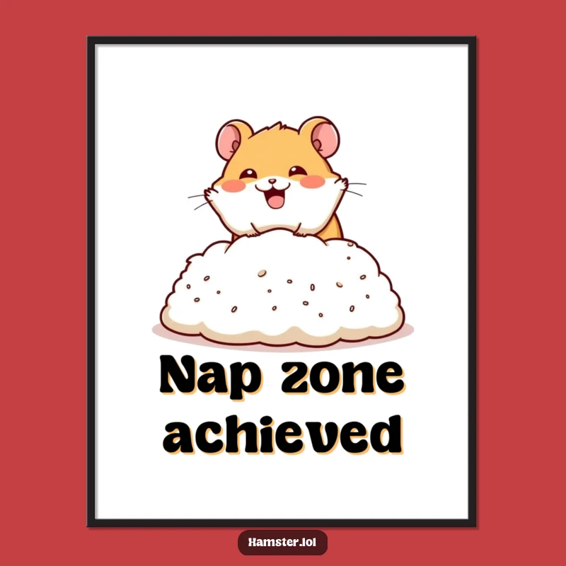 Funny Hamster Dive Poster - Happy Bedding Art, Gift Decor