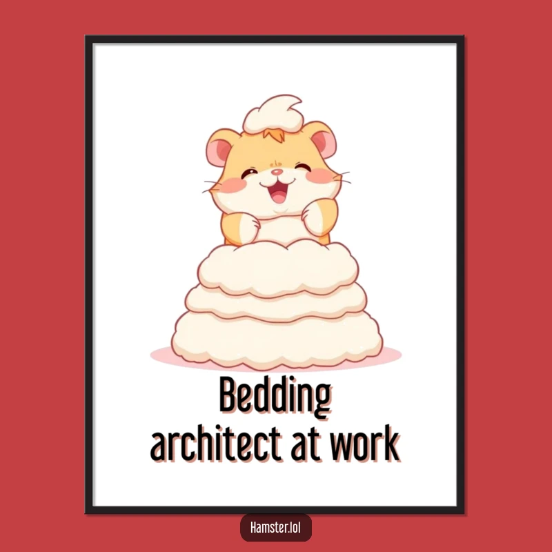 Funny Hamster Fluff Tower Poster: Whimsical Rodent Art Print Gift