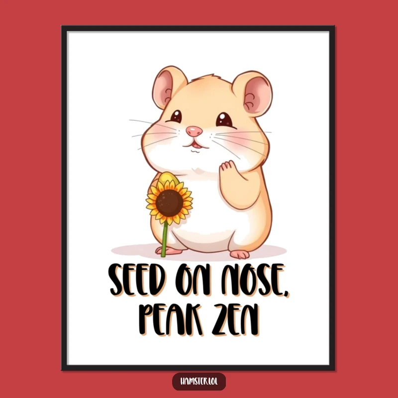 Funny Hamster Seed Focus Poster - Hilarious Gift for Patient Decor