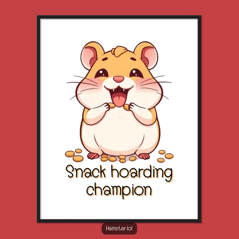 Funny Hamster Seed Frenzy Poster - Joyful Art, Hilarious Gift Decor