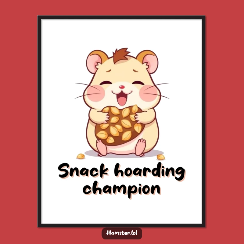 Funny Kawaii Hamster Seed Stash Poster - Hilarious Wall Art Gift for Lovers
