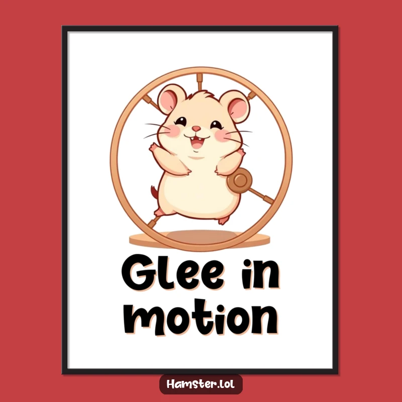 Funny Hamster Wheel Poster: Enthusiastic Runner, Hilarious Wall Art Gift