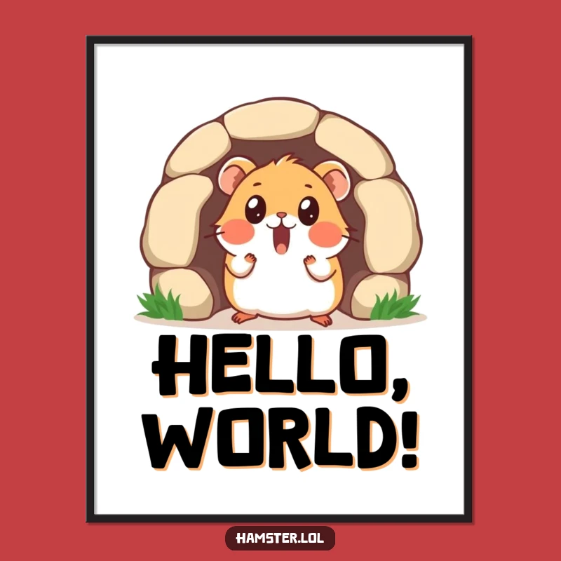 Funny Hamster Tunnel Peek Poster - Surprise Art, Hilarious Gift Decor