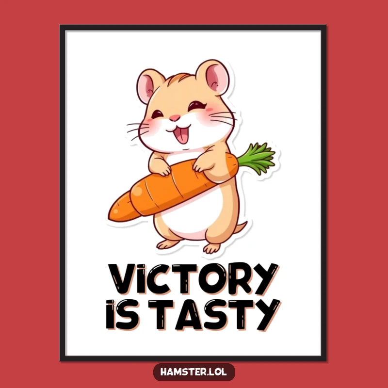 Funny Giant Carrot Hamster Poster - Delighted Art, Gift Decor