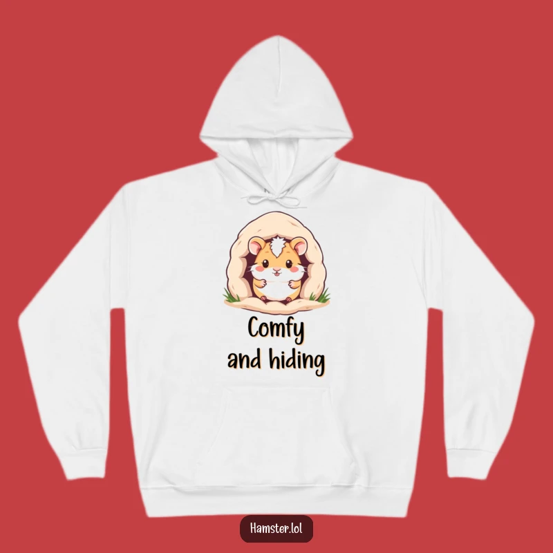 Funny Hamster Burrow Hoodie: Warm Rodent Peek Comfort Gift