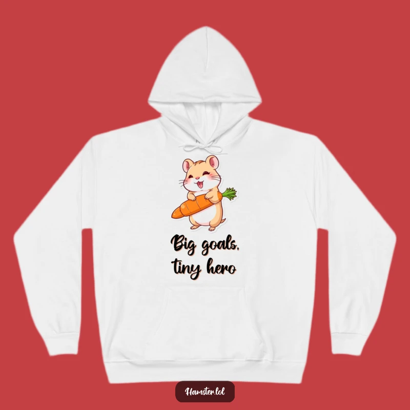 Funny Big Carrot Hamster Hoodie - Delighted Survivor, Cozy Gift