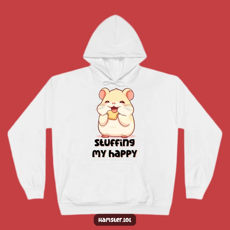 Funny Hamster Cheeks Hoodie - Cozy Comfort & Hoarding Humor!