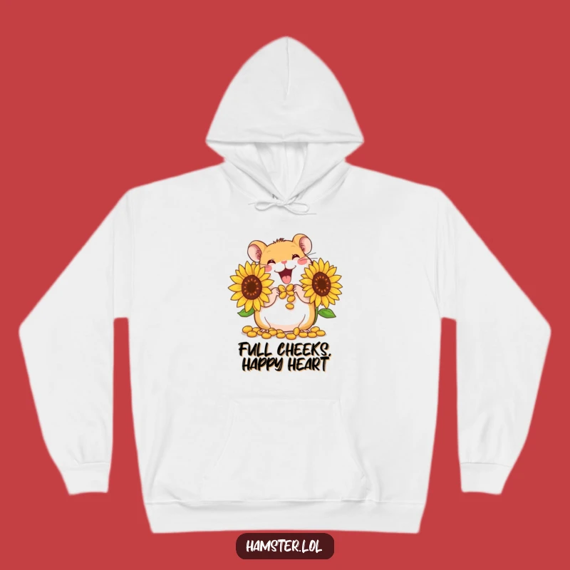Funny Hamster Seed Hoodie: Cute Character Stuffing Cheeks, Cozy Humorous Gift for Ultimate Warmth