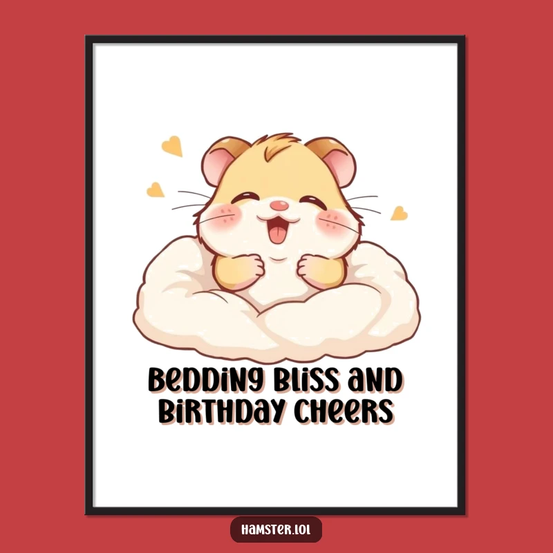 Funny Free Printable Wall Art: Giggling Hamster in Bedding, Cozy Downloadable Decor