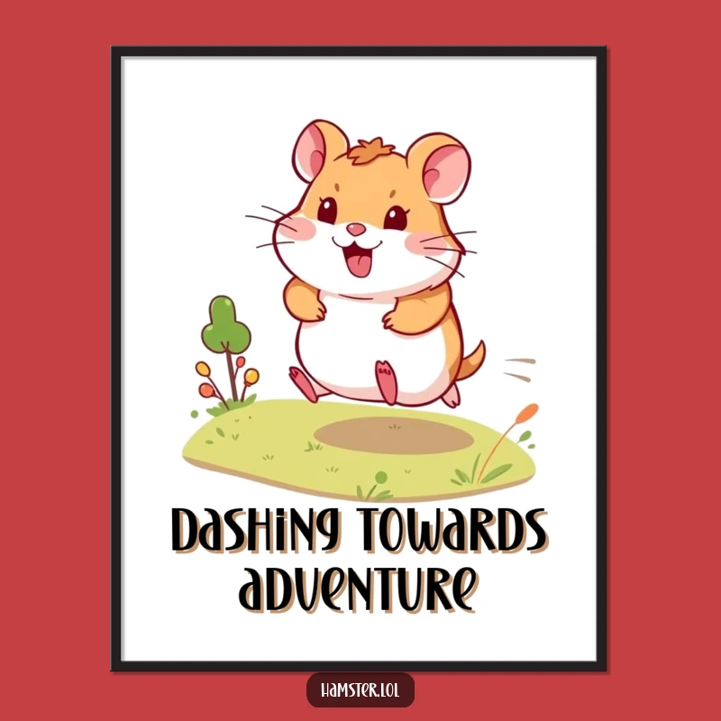 Free Printable Wall Art: Hamster's Happy Dash - Hilarious Downloadable Art