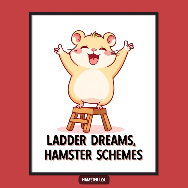 Free Printable Hamster Ladder Wall Art - Joyful & Funny Downloadable Decor