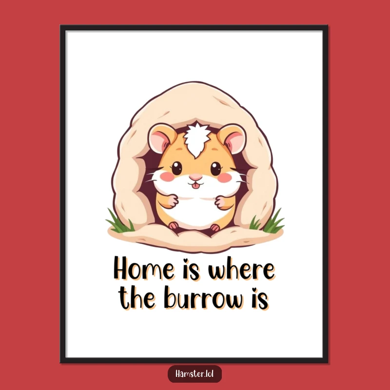 Free Printable Wall Art: Cozy Hamster Peek - Funny Downloadable Decor Gift