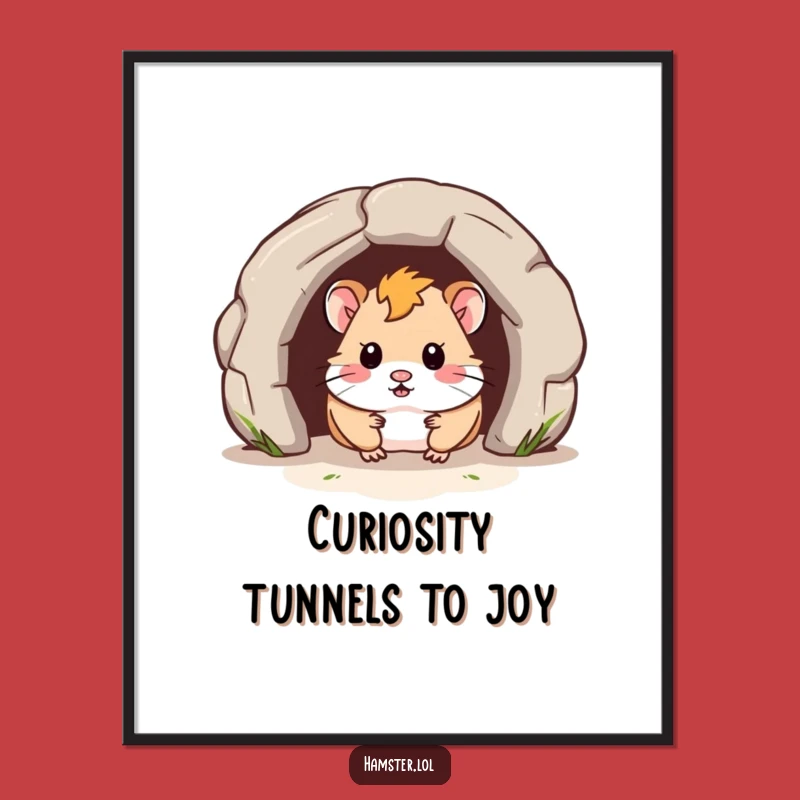 Free Printable Wall Art: Curious Hamster Tunnel - Hilarious Downloadable Art