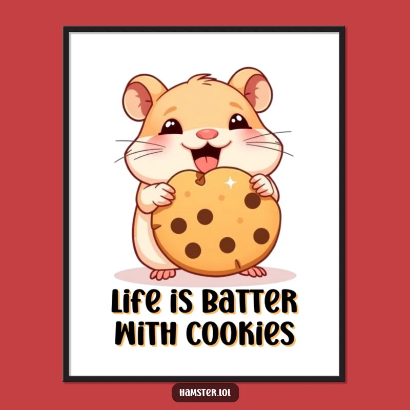 Free Printable Wall Art: Funny Hamster Cookie Monster Art, Humorous Downloadable Decor