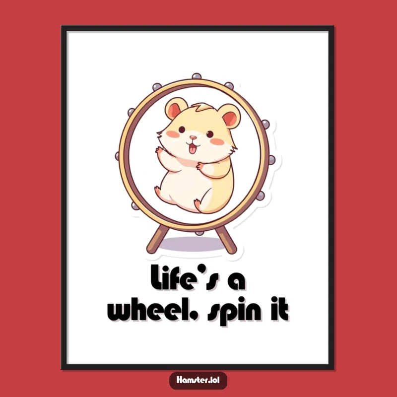 Free Printable Wall Art: Funny Hamster Wheel - Hilarious Downloadable Art Print