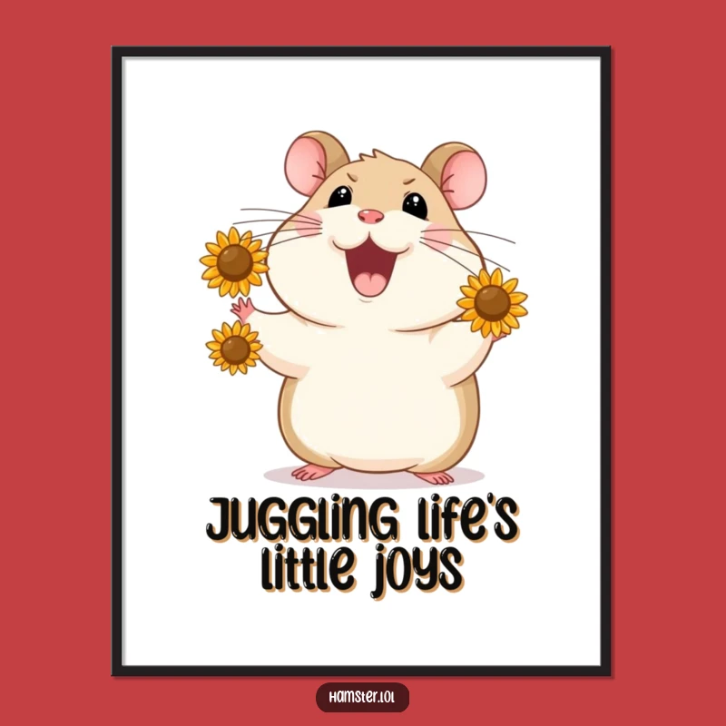 Free Printable Wall Art: Juggling Hamster - Hilarious Downloadable Art