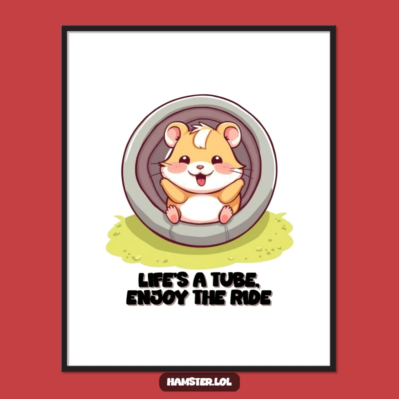 Free Printable Wall Art: Smiling Hamster Slide - Funny Downloadable Decor!