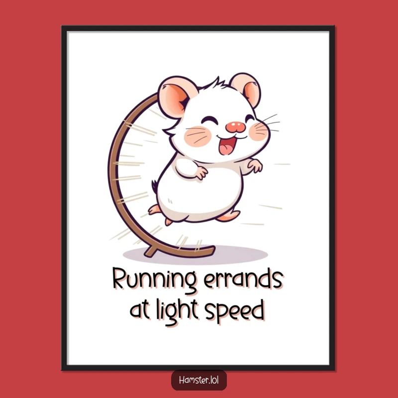 Free Printable Wall Art: Speeding Hamster Wheel, Funny Downloadable Art for Energetic Spaces
