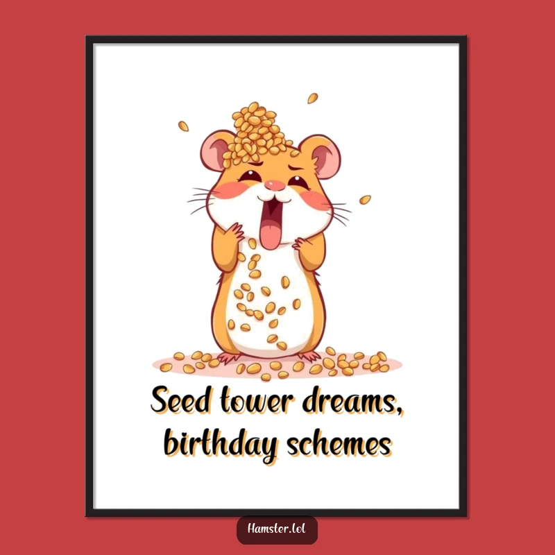 Funny Free Printable Wall Art: Hamster Seed Tower Builder, Whimsical Downloadable Decor