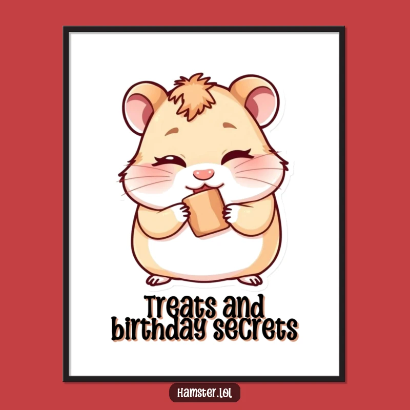 Funny Free Printable Wall Art: Winking Hamster Hiding Treat, Quirky Downloadable Decor