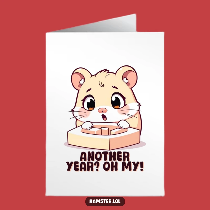 Free Printable Birthday Card: Surprised Hamster Maze - Hilarious Downloadable Gift!