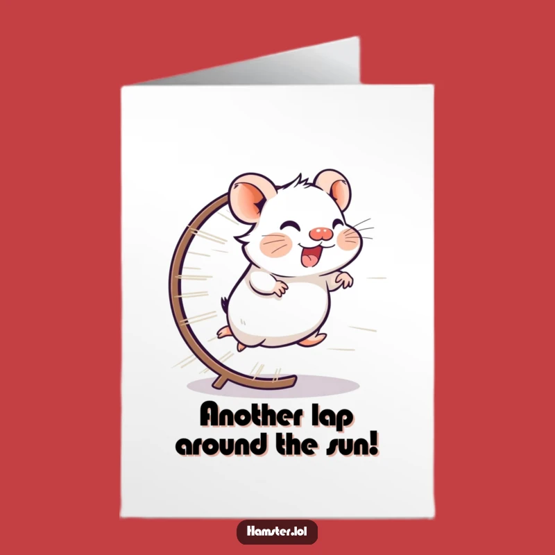 Free Printable Birthday Card: Speeding Hamster Wheel, Funny Downloadable Gift