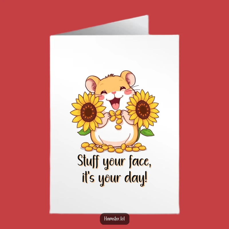 Free Printable Hamster Cheeks Birthday Card - Cute & Funny Downloadable Gift