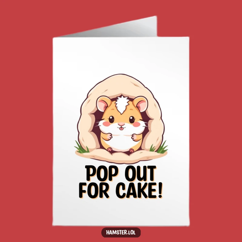 Free Printable Birthday Card: Cozy Hamster Peek - Funny Downloadable Gift