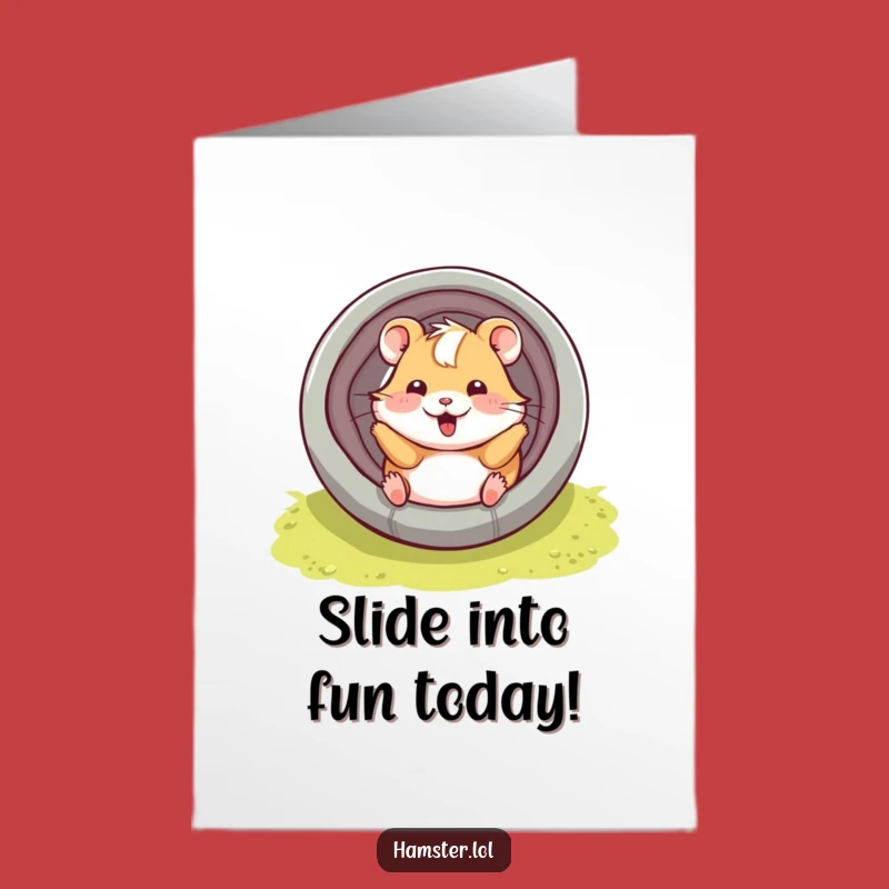 Free Printable Birthday Card: Smiling Hamster Slide - Hilarious Downloadable Gift!