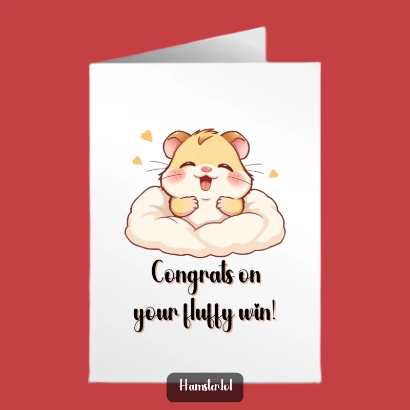 Free Printable Congrats Card: Giggling Hamster Nestled, Cozy Downloadable Celebration