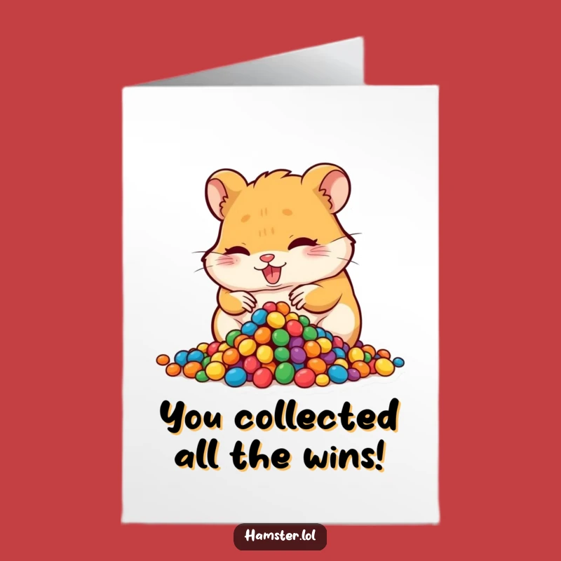 Free Printable Congrats Card: Hamster's Loot, Funny Downloadable Prize Gift