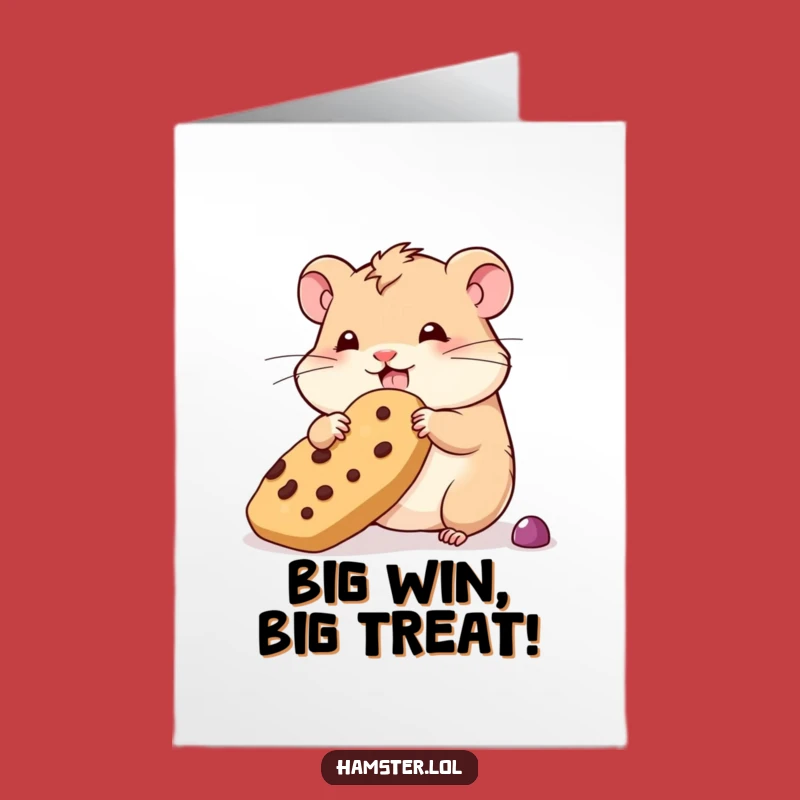 Free Printable Congrats Card: Hamster's Reward, Funny Downloadable Victory Gift