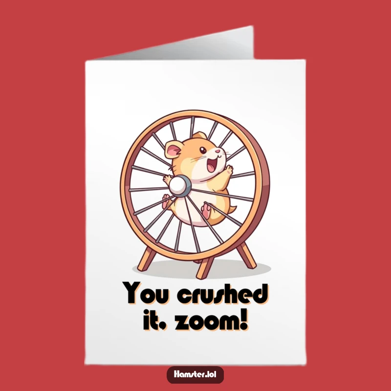 Free Printable Congrats Card: Hamster's Victory Lap - Funny Downloadable Gift