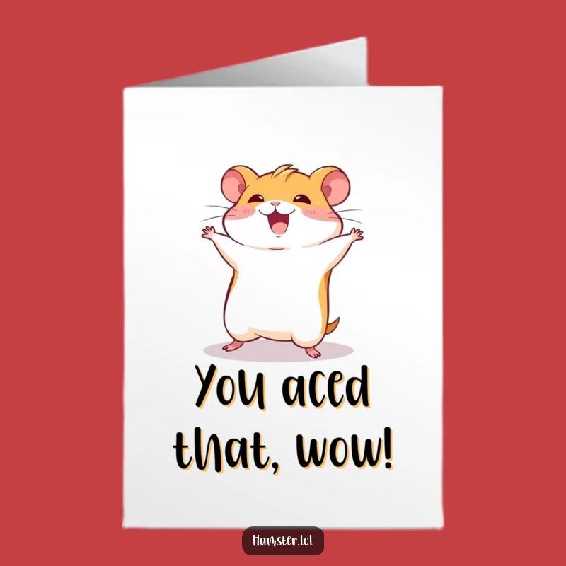Free Printable Congrats Card: Hamster's Victory Roll - Funny Downloadable Gift