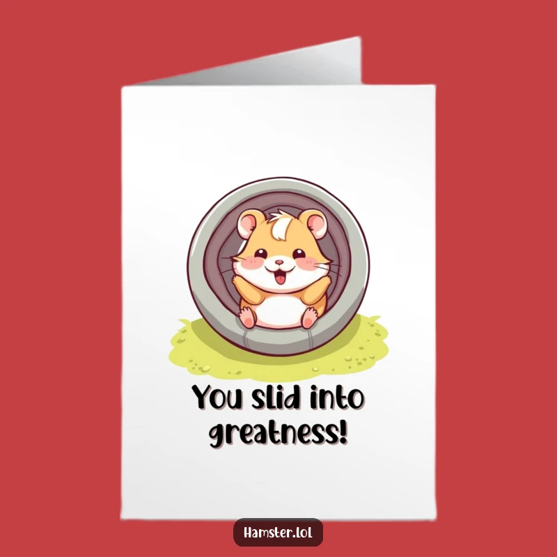 Free Printable Congrats Card: Hamster Slide - Funny Downloadable Gift!
