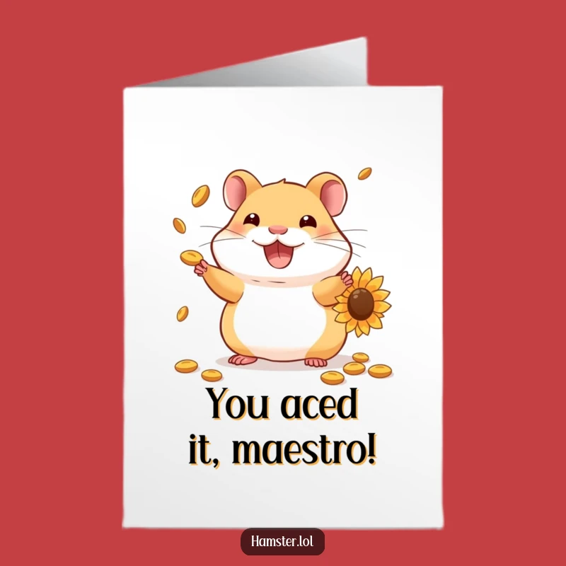 Free Printable Congrats Card: Juggling Hamster - Funny Downloadable Gift
