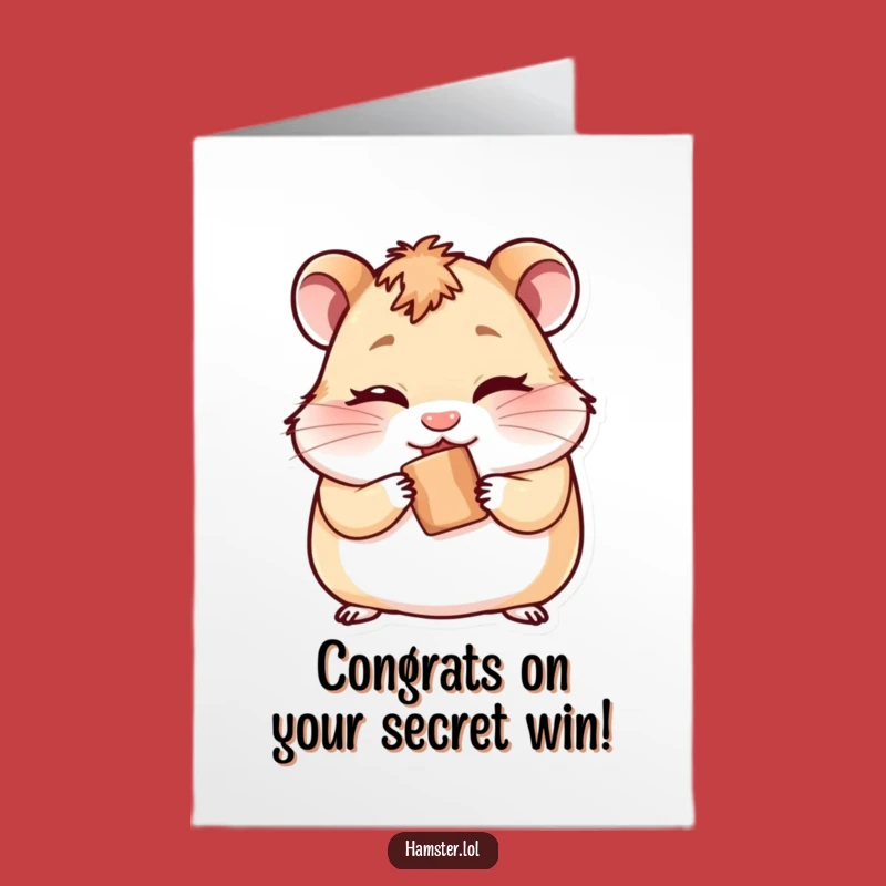 Free Printable Congrats Card: Winking Hamster, Secret Treat, Humorous Downloadable Gift