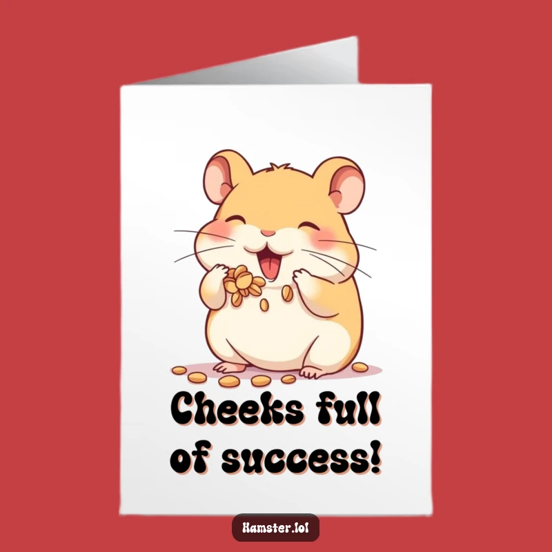 Free Printable Funny Hamster Congratulations Card: Cheeky Seed Stuffing, Downloadable Joyful Gift