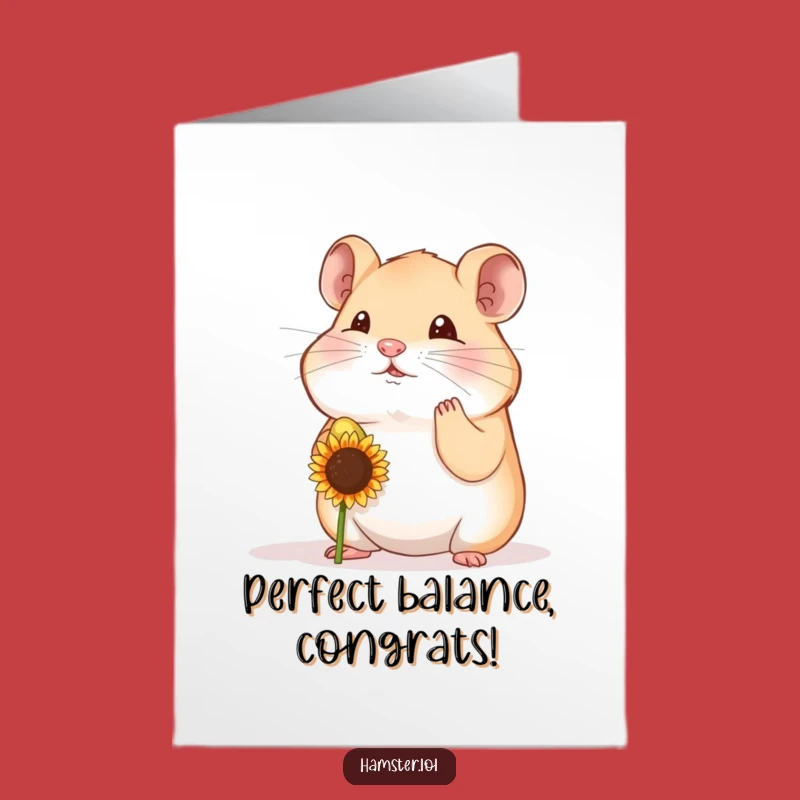 Free Printable Congrats Card: Hamster's Winning Balance - Funny Downloadable Gift