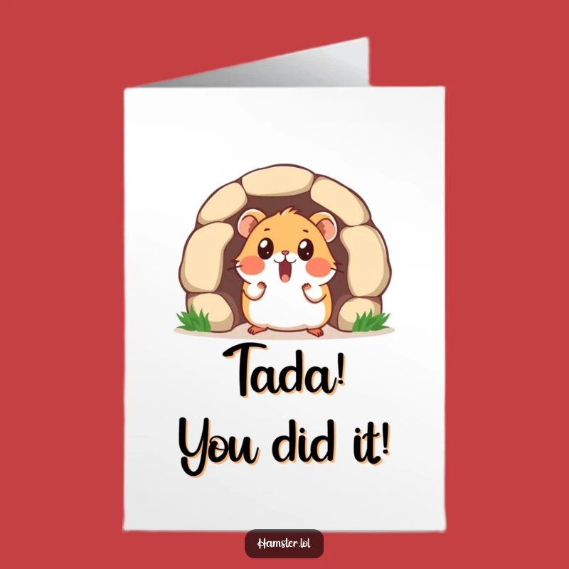 Free Printable Congrats Card: Surprised Hamster Tunnel, Downloadable DIY Gift