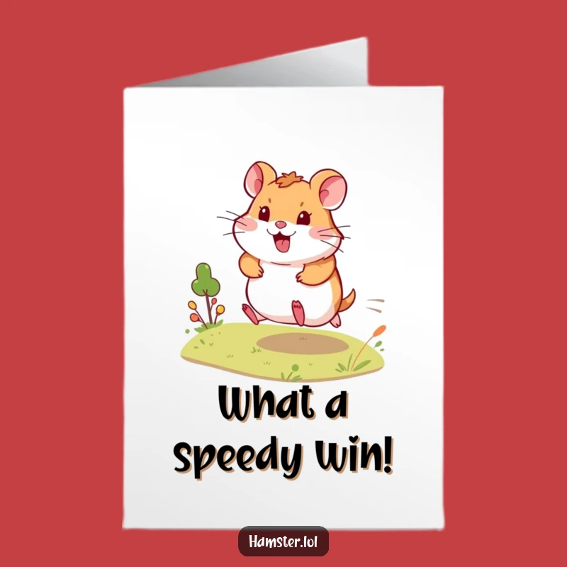 Free Printable Congrats Card: Hamster Dash Celebration - Humorous Downloadable
