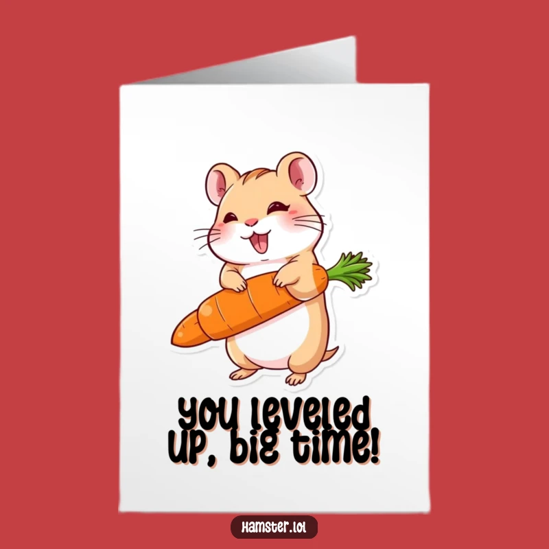 Free Printable Congrats Card: Giant Carrot Hamster, Downloadable DIY Gift