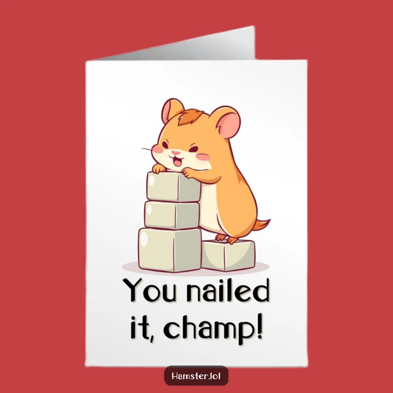 Free Printable Congrats Card: Hamster Conqueror, Funny Downloadable Achievement Gift
