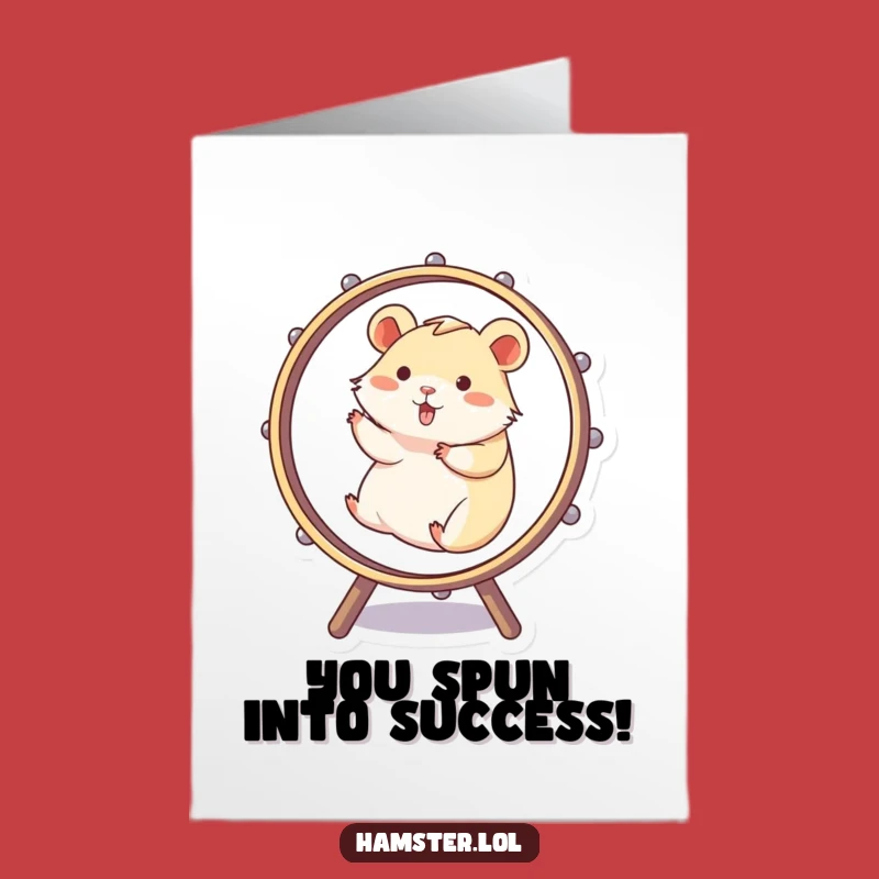 Free Printable Congrats Card: Hamster Wheel Victory - Humorous Downloadable Congratulations