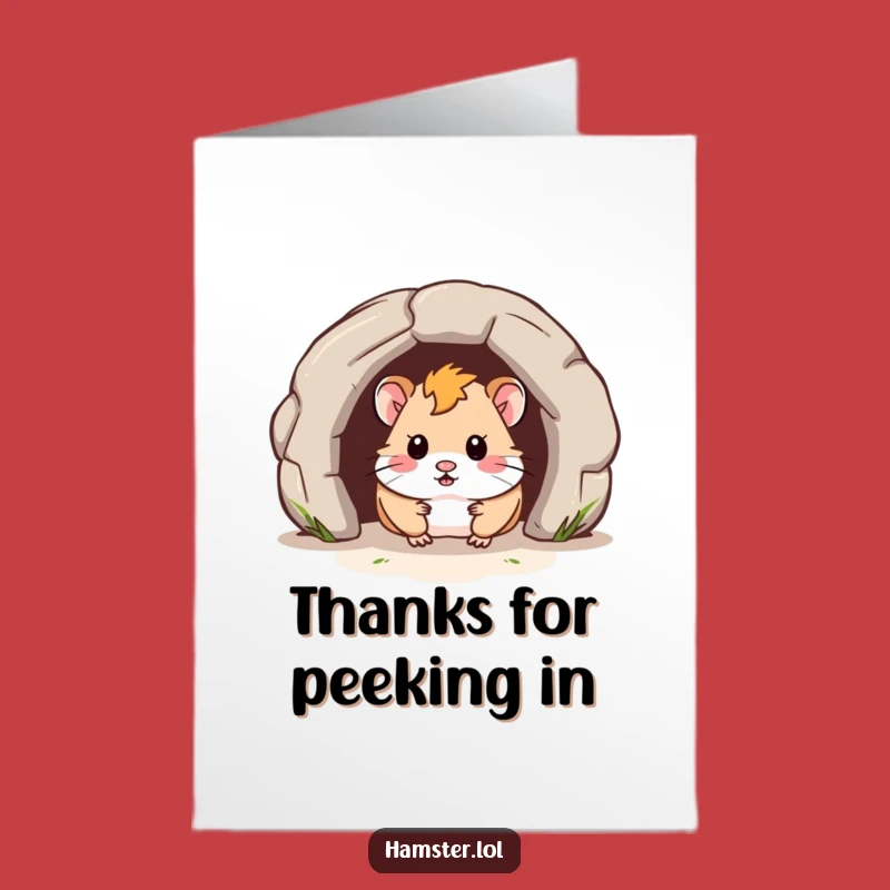 Free Printable Thank You Card: Hamster's Curious Thanks - Humorous Downloadable Appreciation